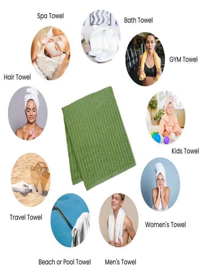 Micro Cotton LuxeLite Versatile Bath Towel | Soft, Quick Drying | Large 58 x 122 | for Gym, Baby, Men, Women (Pack of 2, Green) - Image 4