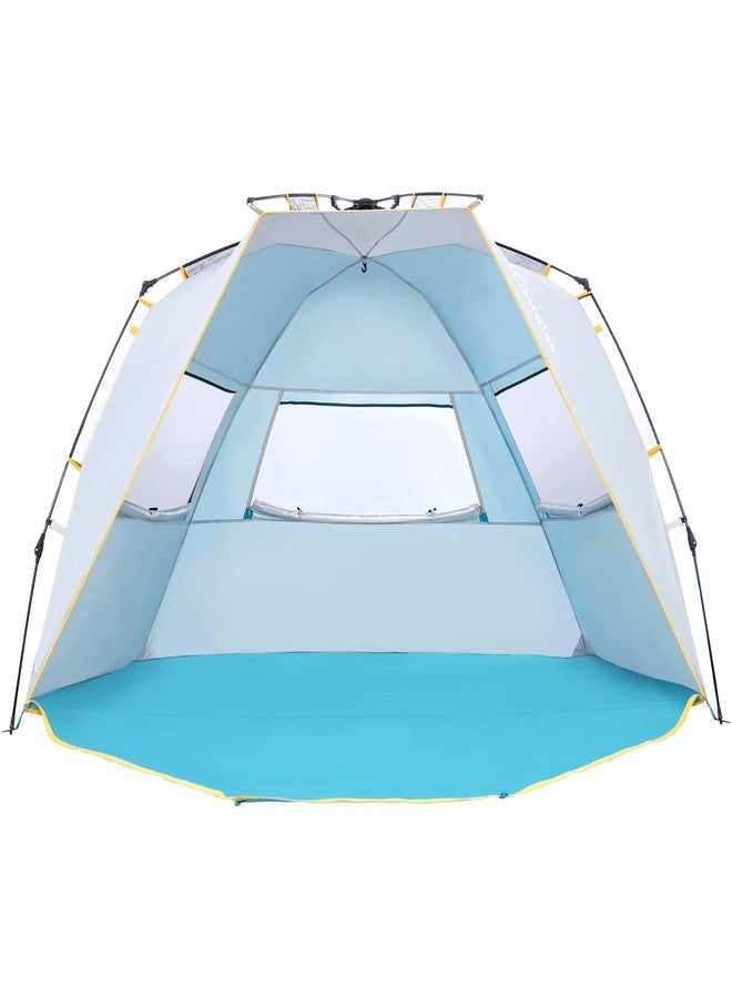 WolfWise 4 Person Easy Up Beach Tent UPF 50+ Portable Instant Sun Shelter Canopy Umbrella with Extended Zippered Porch - Image 1