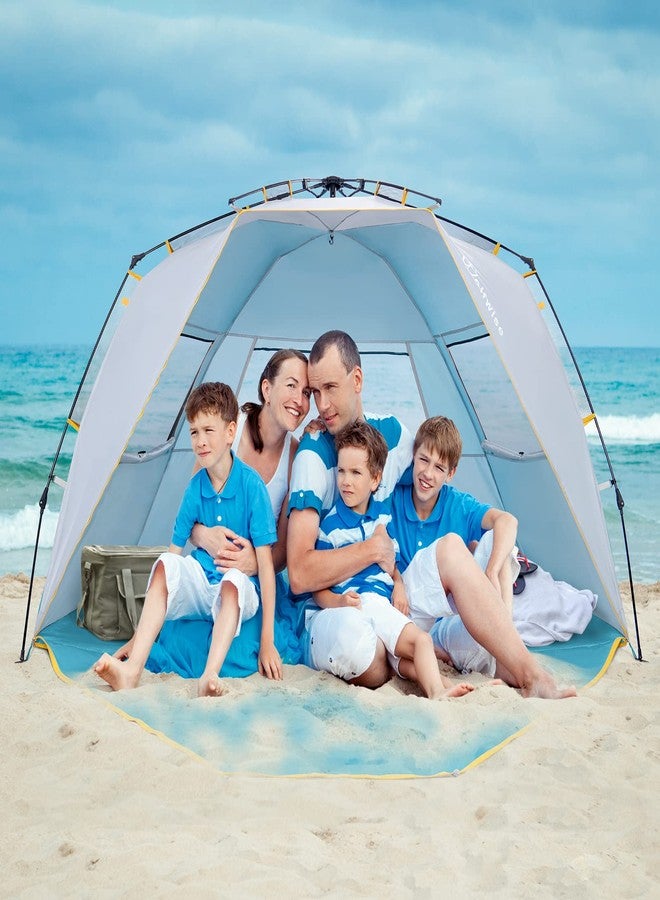 WolfWise 4 Person Easy Up Beach Tent UPF 50+ Portable Instant Sun Shelter Canopy Umbrella with Extended Zippered Porch - Image 2