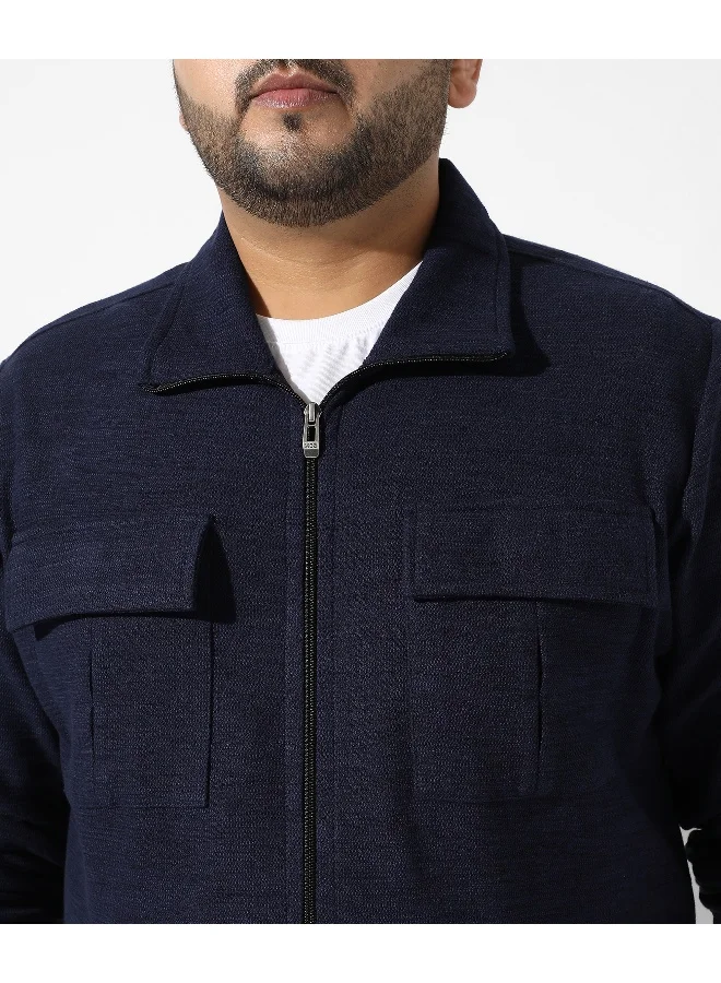 Instafab Plus Men's Solid Black Regular Fit Co-Ords Set
