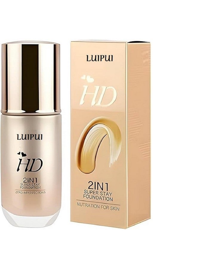 Lui Pui LUIPUI HD 2 In 1 Super Stay Foundation Nutration Skin 60ml Foundation (WHITE IVORY, 60 ml) - Image 1