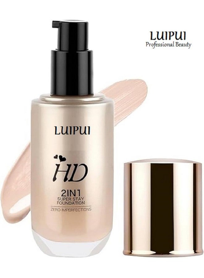 Lui Pui LUIPUI HD 2 In 1 Super Stay Foundation Nutration Skin 60ml Foundation (WHITE IVORY, 60 ml) - Image 3