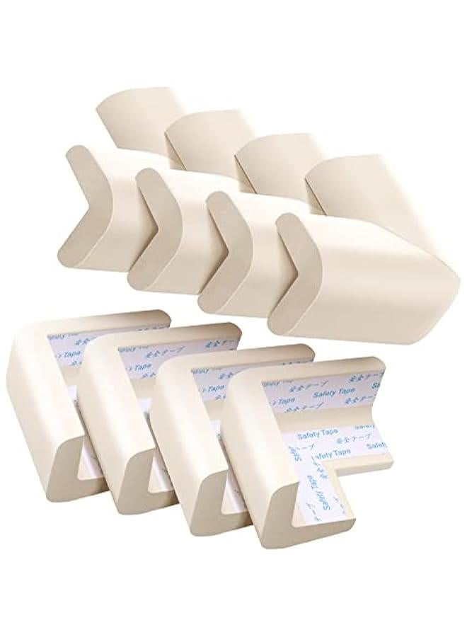 رينكس واقيات زوايا الطاولة لسلامة الطفل م ايش، 10 قطع م واقيات زوايا سميكة يضة لسلامة الاطفال مع لاصق قوي، لحماية راس الاطفال ورك الكار م الجروح لو ايض) - Image 1