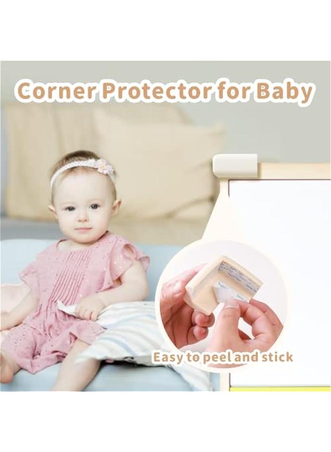 رينكس واقيات زوايا الطاولة لسلامة الطفل م ايش، 10 قطع م واقيات زوايا سميكة يضة لسلامة الاطفال مع لاصق قوي، لحماية راس الاطفال ورك الكار م الجروح لو ايض) - Image 3