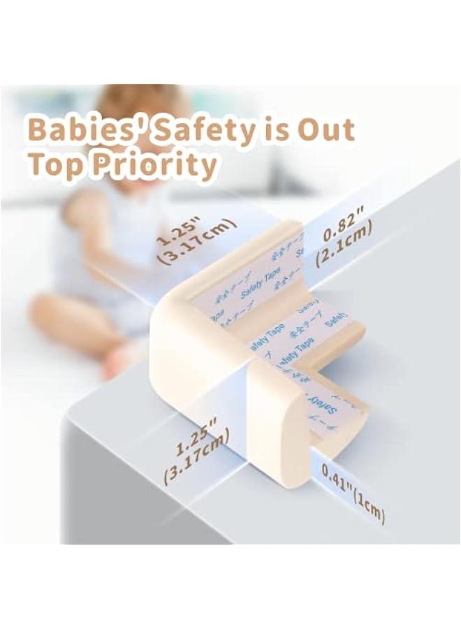 رينكس واقيات زوايا الطاولة لسلامة الطفل م ايش، 10 قطع م واقيات زوايا سميكة يضة لسلامة الاطفال مع لاصق قوي، لحماية راس الاطفال ورك الكار م الجروح لو ايض) - Image 4