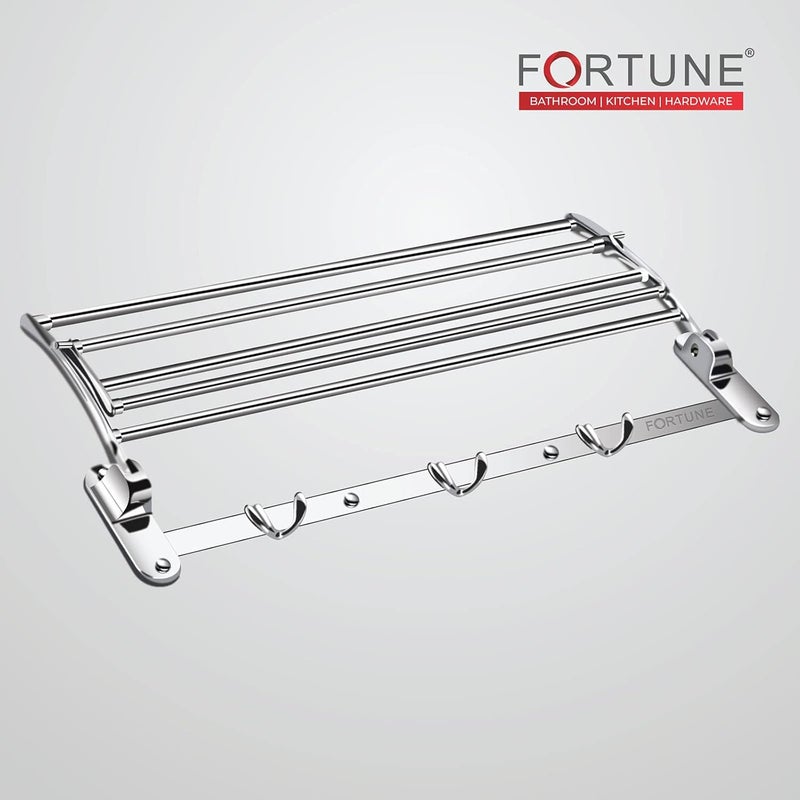 Fortune Classic Stainless Steel Folding Towel Rack for Bathroom | Towel Stand | Towel Hanger | Bathroom Accessories (18 Inch) - Image 2
