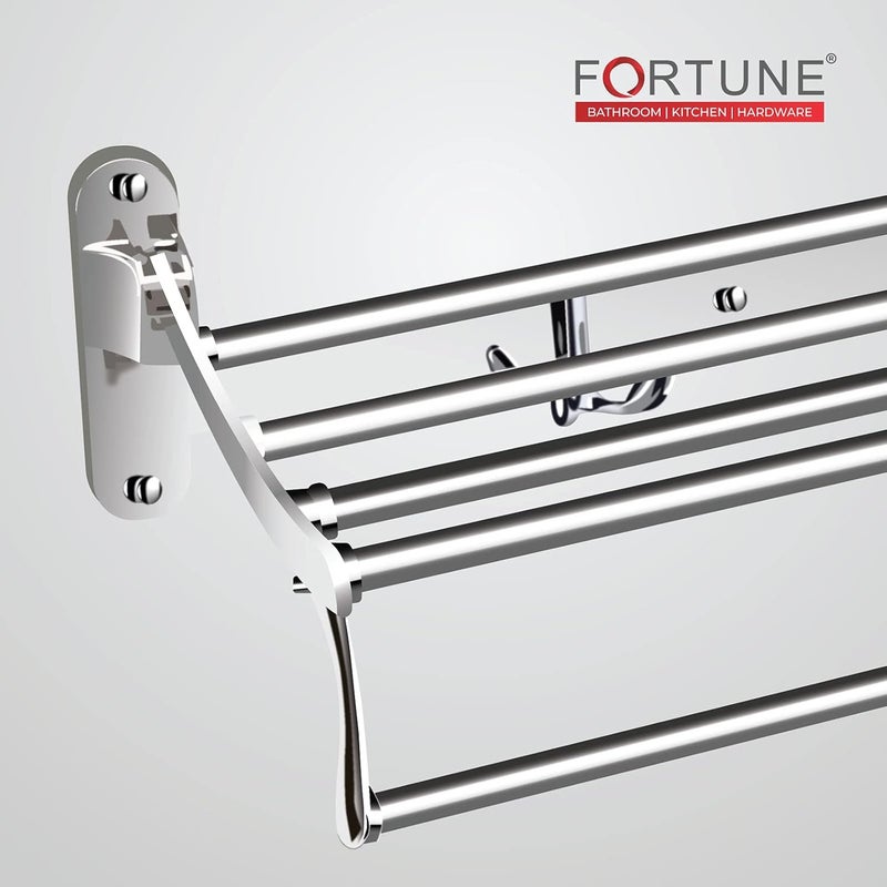 Fortune Classic Stainless Steel Folding Towel Rack for Bathroom | Towel Stand | Towel Hanger | Bathroom Accessories (18 Inch) - Image 4