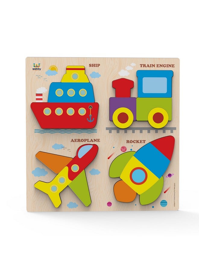 Webby Transport Wooden Puzzle | Baby Puzzle for 2-4 Years Old Toddlers | Learning Puzzle Toys for Pre School and Montessori Kids - Image 1