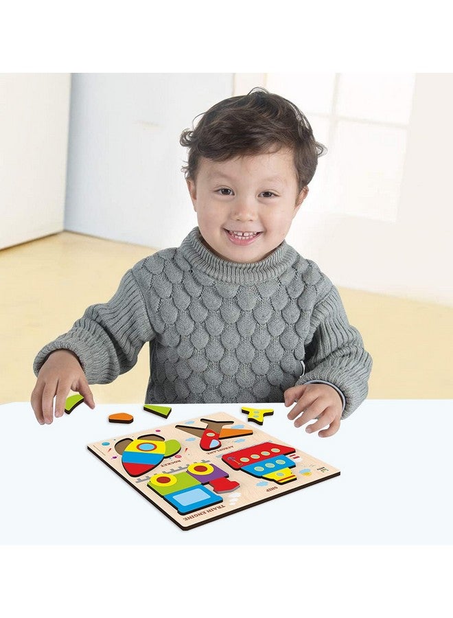 Webby Transport Wooden Puzzle | Baby Puzzle for 2-4 Years Old Toddlers | Learning Puzzle Toys for Pre School and Montessori Kids - Image 2
