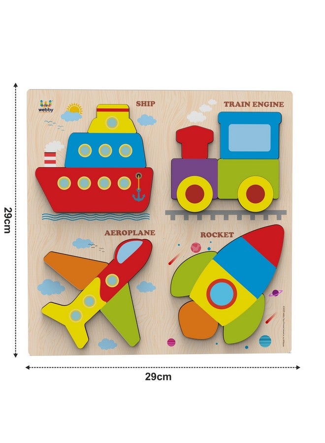 Webby Transport Wooden Puzzle | Baby Puzzle for 2-4 Years Old Toddlers | Learning Puzzle Toys for Pre School and Montessori Kids - Image 3