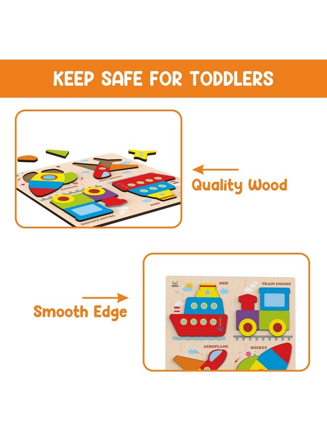 Webby Transport Wooden Puzzle | Baby Puzzle for 2-4 Years Old Toddlers | Learning Puzzle Toys for Pre School and Montessori Kids - Image 4