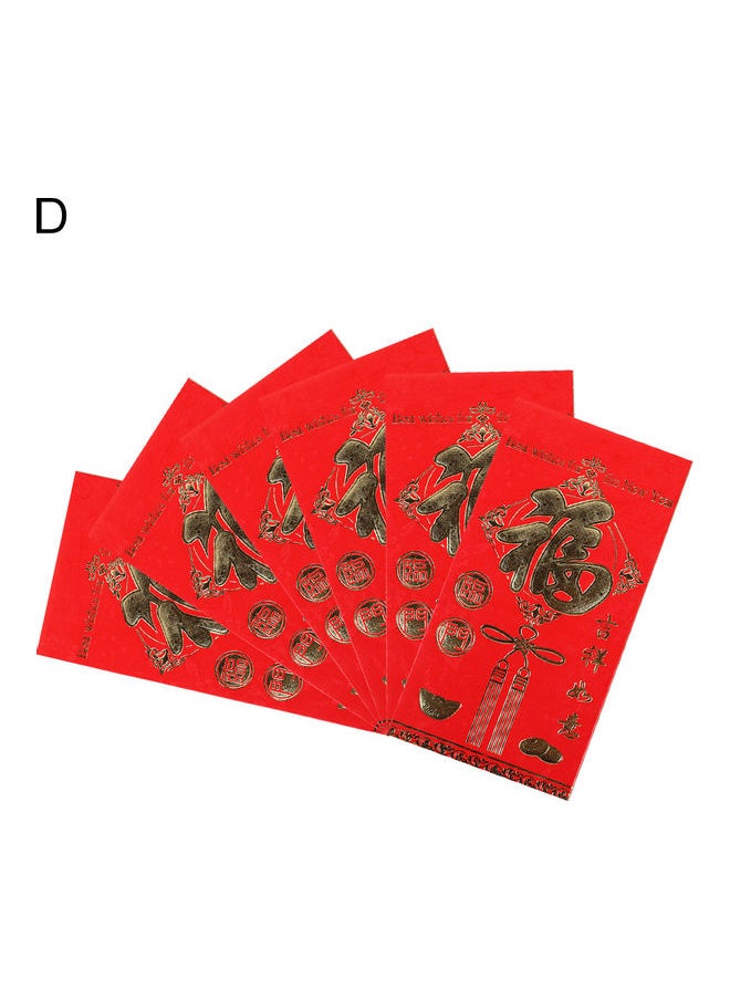 6-Piece Chinese New Year Paper Red Envelopes  - Image 1