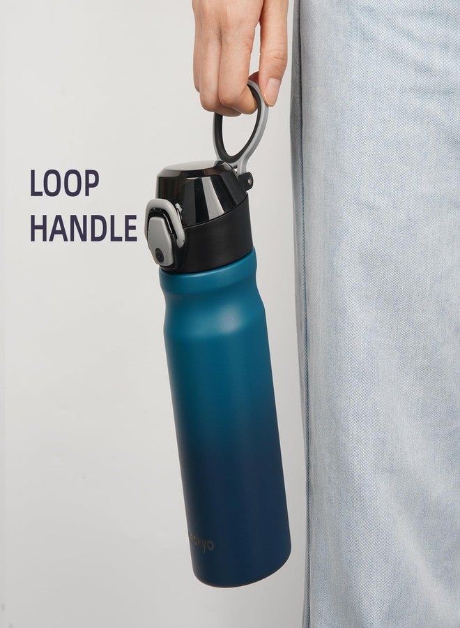 Konokyo Insulated Water Bottle with Straw and Carry Loop,18 oz Stainless Steel Double Wall Vaccum Metal Water Flask with Leak-proof Lid,Indiego Black - Image 5