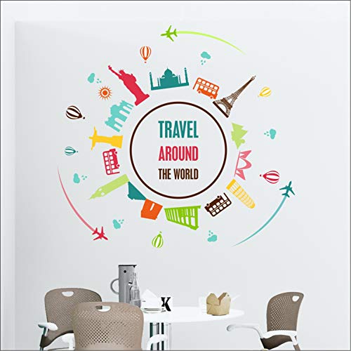 StickMe 'Travel Around The World - Inspirational - Motivational - Wall Sticker' -SM651 (Multi Colour, Vinyl - 110cm X 110 cm)-Self-Adhesive - Image 3