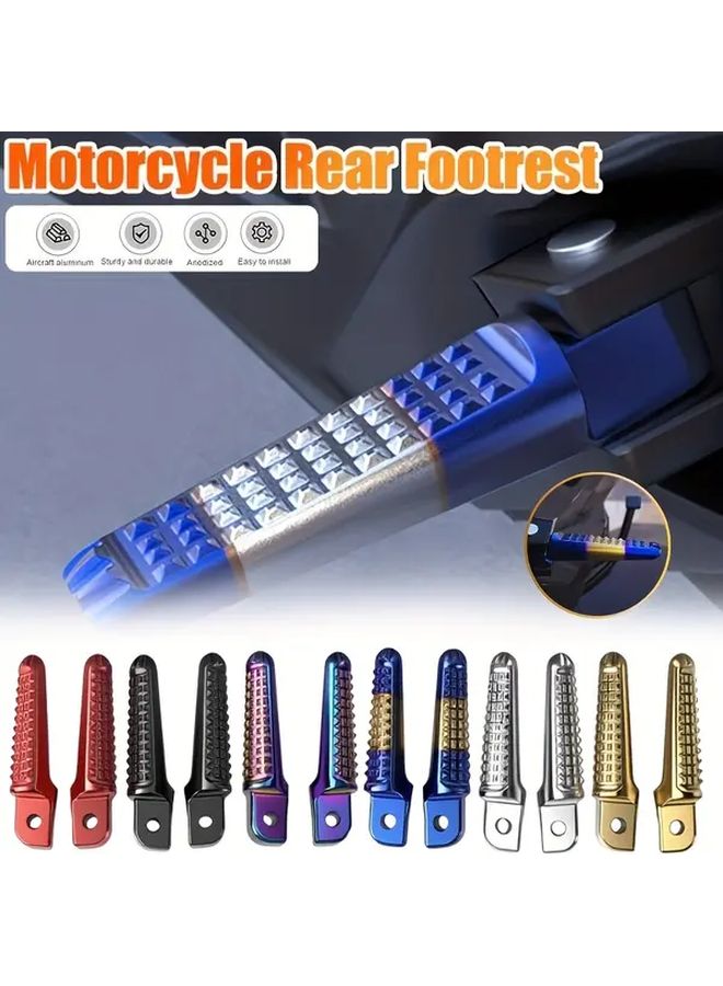 Aluminum Alloy Anti Slip Motorcycle Passenger Foot Pegs Platform Silvery Color - Image 1