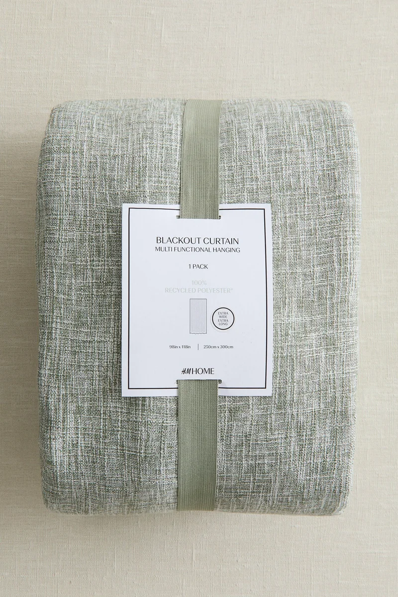 H&M 1-pack wide blackout curtain length