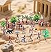kukifun 31Pcs Native American Village Playset Assorted Indigenous People Figures with Tepee Totem Pole Fence Trees Animals Tribal Cultural History Educational School Project Toys for Kids - Image 4