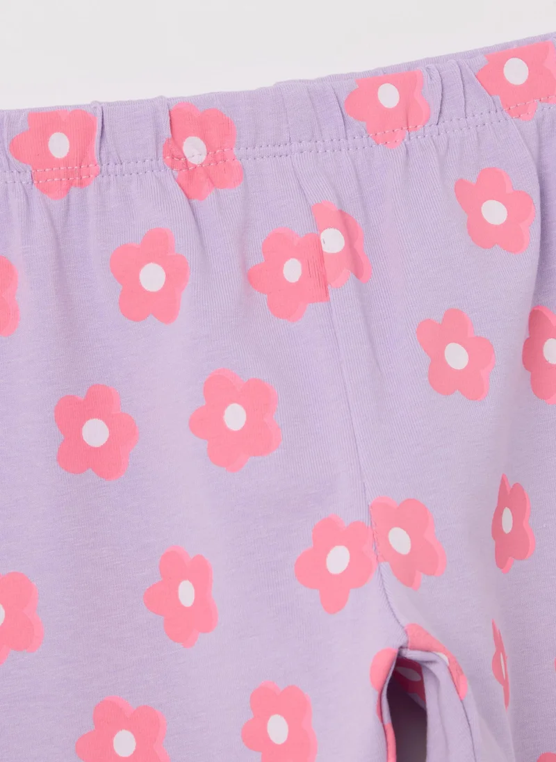 Ovs Printed Stretch Cotton Leggings