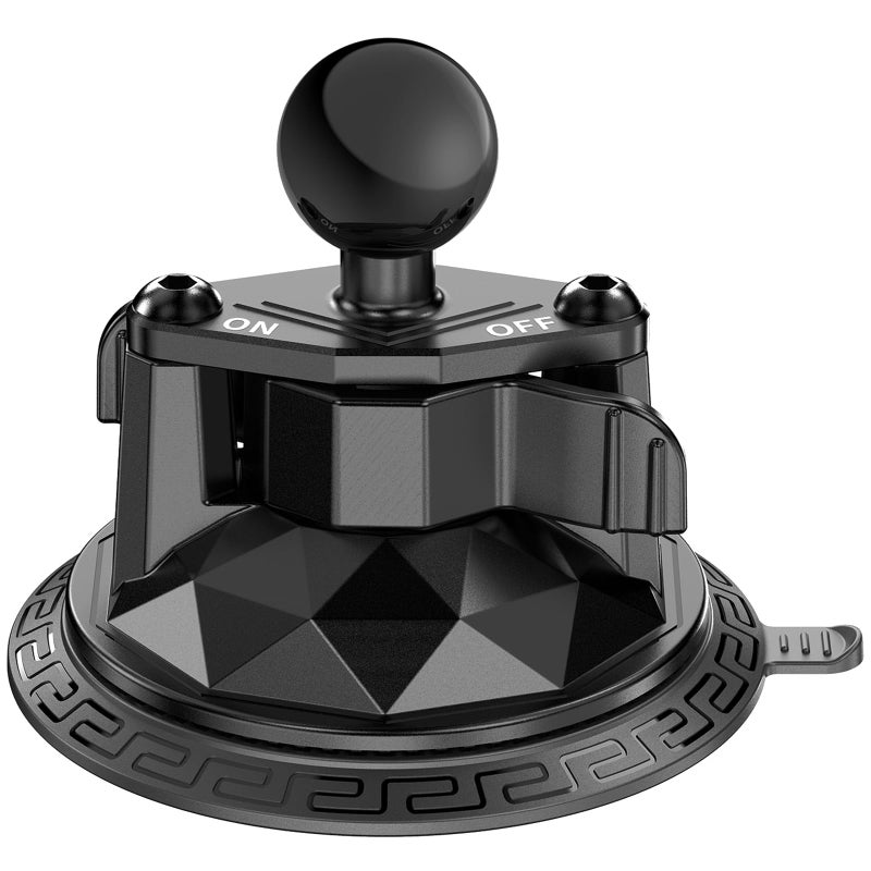 VAZESWIN 1" Ball Twist-Lock Suction Cup Mount, 3.5" Large Suction Cup Base for Vehicle Windshields, Compatible with RAM Mounts B Size 1" Ball Double Socket Arm, for GoPro Insta360 Camera Phone Holder - Image 1