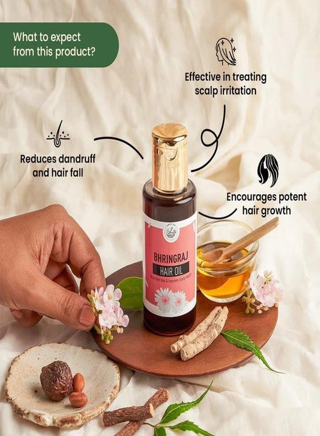 AMRUTAM Bhringraj Hair Oil | Nourishes Hair, Dandruff Controll & Improves Scalp Health with Amla, Neem, Methi Dana (100 ML) - Image 4