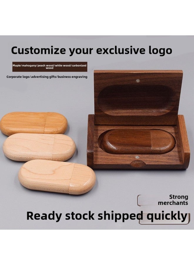 Wooden U Disk Mini 64GB Personality Printing LOGO Chinese Style Large Capacity USB Disk-Capacity:1GB - Image 1