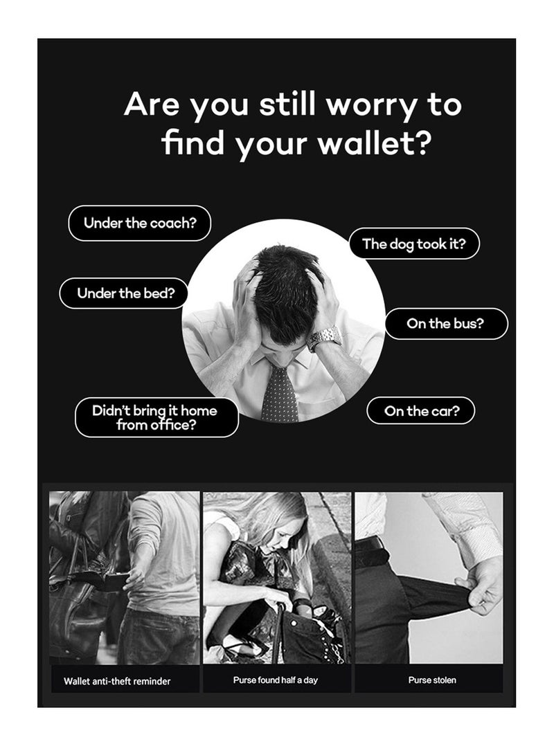 KASTWAVE Smart Wallet With Tracker, Slim Wallet with Bluetooth Tracker - Stylish Mens Credit Card Holder, Anti-Lost GPS Finder, Large Capacity Dad Wallet with Zipper (Black) - Image 3