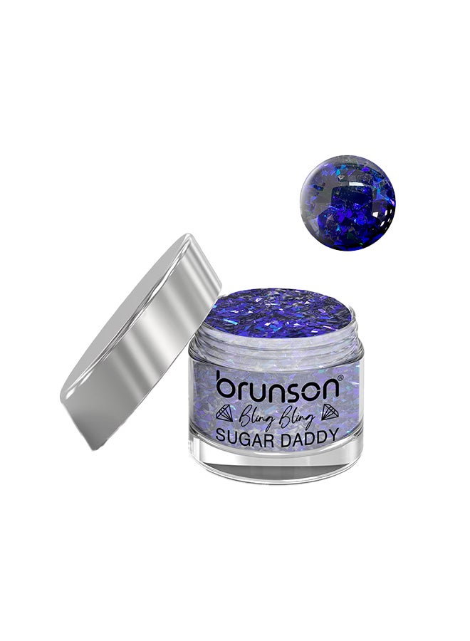 brunson Acrylic Nail Powder DIP And Buff System, Sugar Daddy Glittered 30ml BABS12