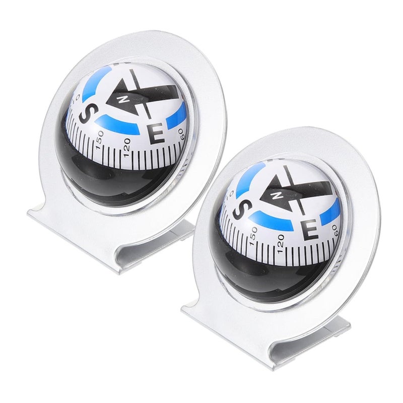 2Pcs Vehicle Compass High Precision Sensor For Accurate Navigation Dash Mount For Suv Truck Rv And Outdoor Hiking Direction Guidance Silver - Image 2