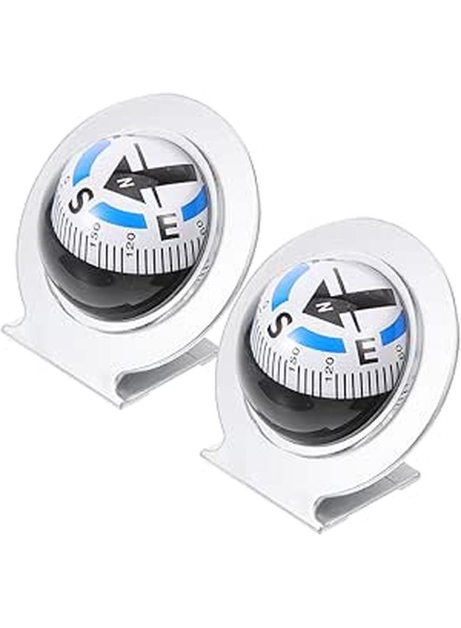 2Pcs Vehicle Compass High Precision Sensor For Accurate Navigation Dash Mount For Suv Truck Rv And Outdoor Hiking Direction Guidance Silver - Image 1