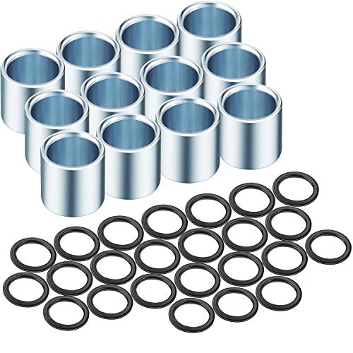 Sumind 36 Pieces Bearing Spacers and Washers Skateboard Hardware Kit for Most Skateboard Trucks and Longboards (24 Washers, 12 Spacers) - Image 1