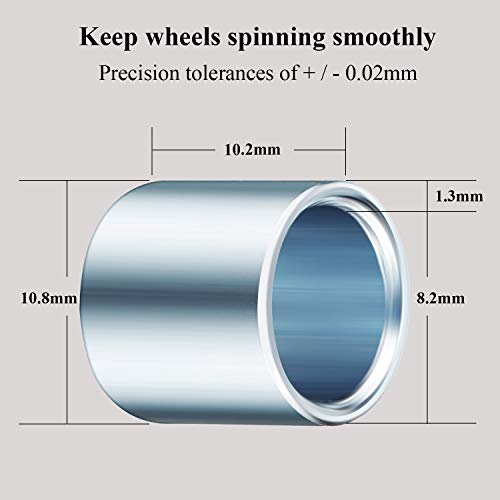 Sumind 36 Pieces Bearing Spacers and Washers Skateboard Hardware Kit for Most Skateboard Trucks and Longboards (24 Washers, 12 Spacers) - Image 4