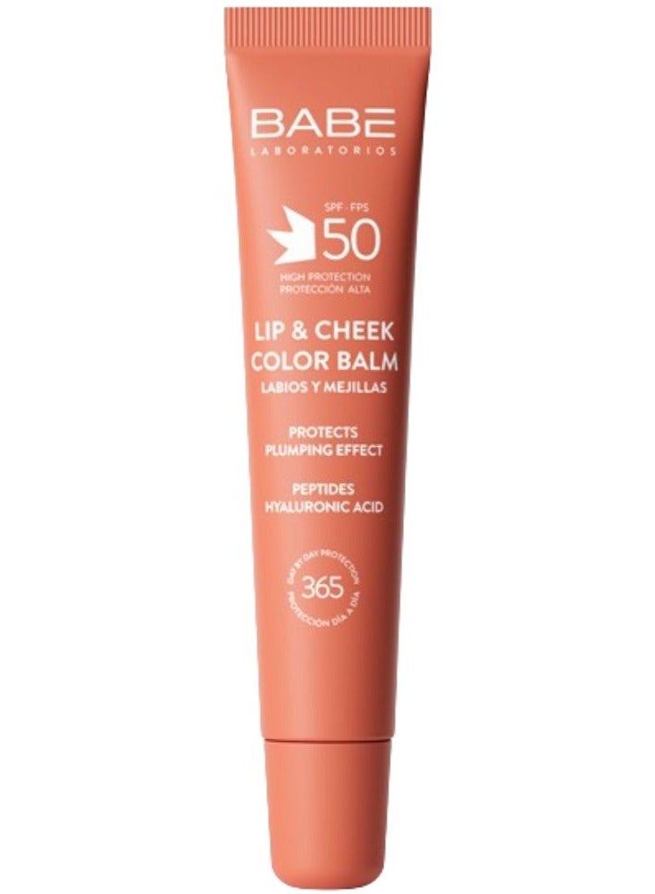 باب لابوراتوريوس بلسم الشفاه والخدود من بابي بعامل حماية من الشمس 50، تأثير ممتلئ، برتقالي-عاري، 20 مل - Image 1