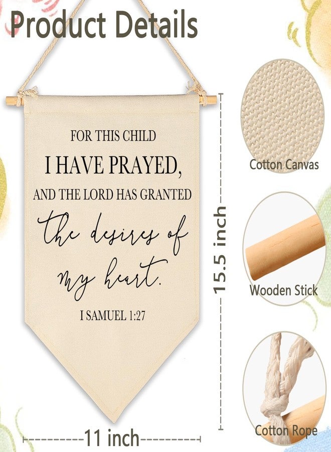 FYSIA for This Child I Have Prayed- Canvas Hanging Pennant Flag Banner Wall Sign Decor Gifts for Nursery Baby Kids Girl Boy Teen Bedroom Playroom Decor- Birthday Christmas,Gift - Image 5