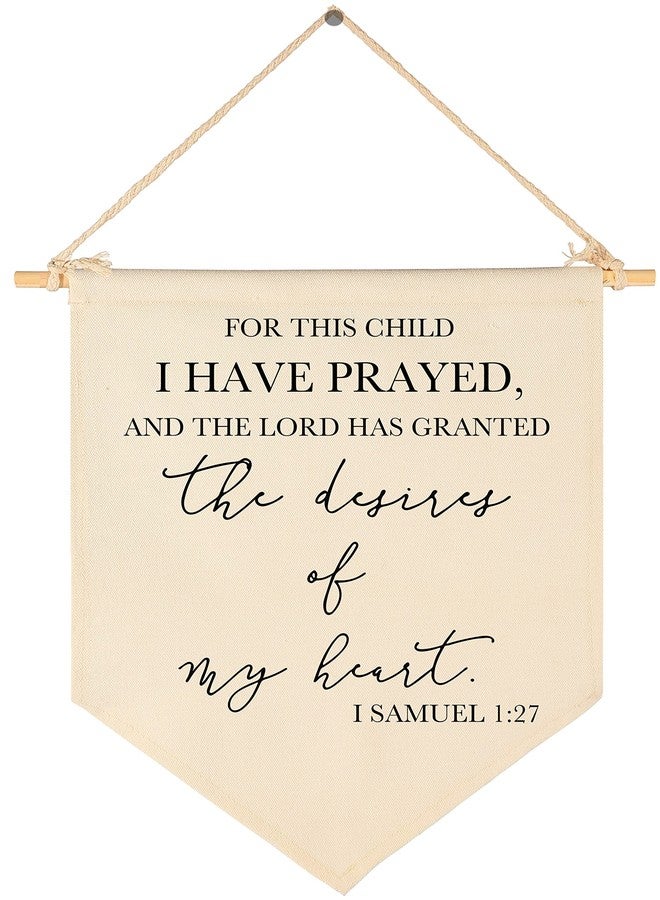 FYSIA for This Child I Have Prayed- Canvas Hanging Pennant Flag Banner Wall Sign Decor Gifts for Nursery Baby Kids Girl Boy Teen Bedroom Playroom Decor- Birthday Christmas,Gift - Image 1