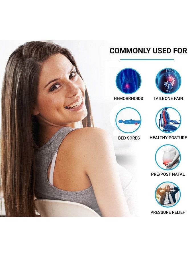 obliq Orthopaedic Coccyx Pillow Tailbone Seat Cushion with Cooling Gel High Density Memory Foam to Relieve Sciatica, Back Pain Relief for Chair, Wheel Chair, Car (Black) - Image 2