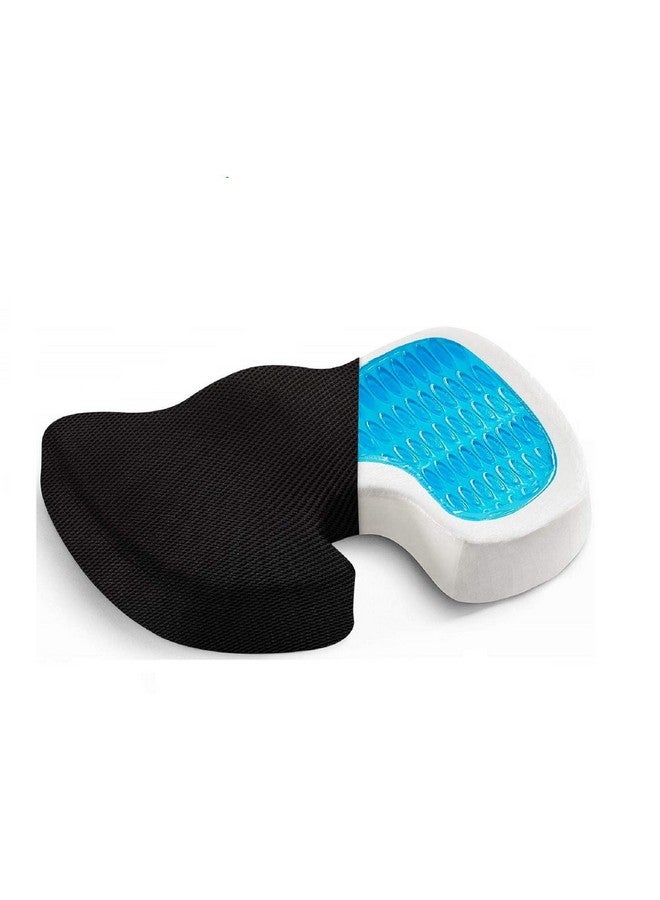 obliq Orthopaedic Coccyx Pillow Tailbone Seat Cushion with Cooling Gel High Density Memory Foam to Relieve Sciatica, Back Pain Relief for Chair, Wheel Chair, Car (Black) - Image 1