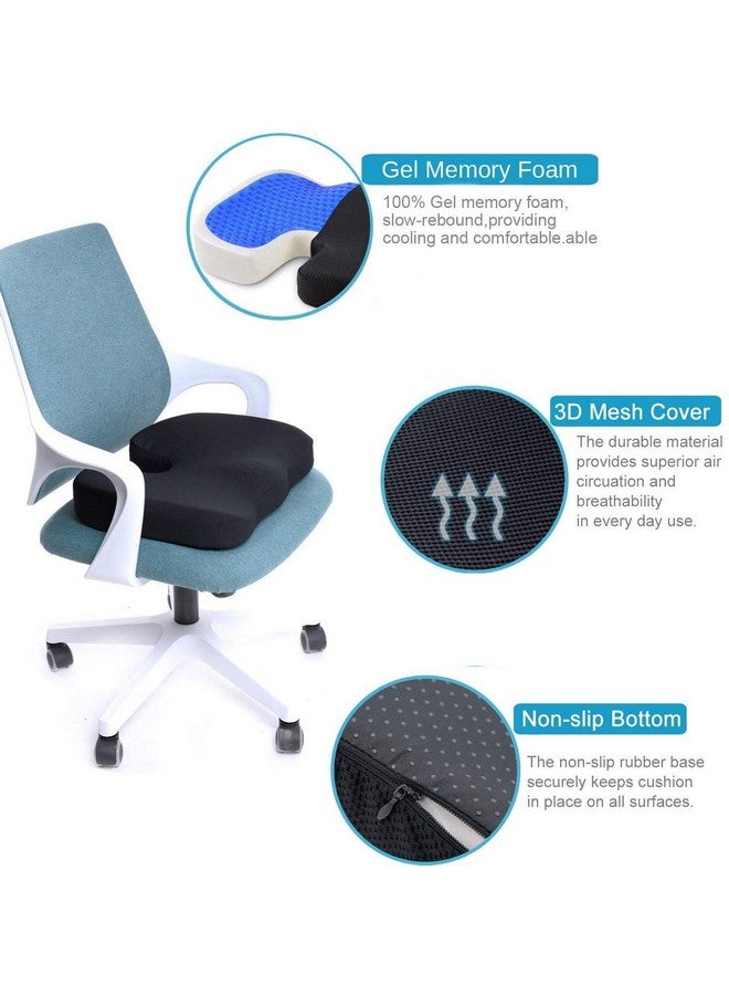 obliq Orthopaedic Coccyx Pillow Tailbone Seat Cushion with Cooling Gel High Density Memory Foam to Relieve Sciatica, Back Pain Relief for Chair, Wheel Chair, Car (Black) - Image 4