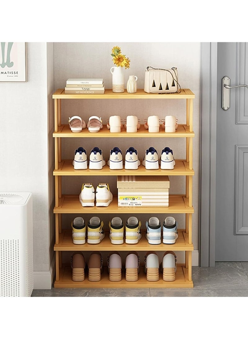 LINGWEI 4,5,6-Tier Bamboo Shoe Rack Organizer – Durable, Space-Saving Storage for Shoes, Bags & Accessories – Eco-Friendly & Easy to Assemble - Image 2