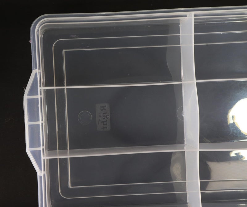 NMII Multipurpose Plastic Storage Box with Partitions | Transparent Organizer with Secure Lid | Ideal for Stationery, Craft Supplies, Tools, and Jewellery, Accessories | Lightweight-(6 Partitions) - Image 5