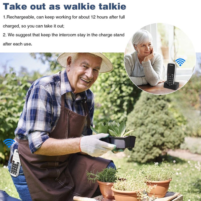 Rechargeable Intercoms Wireless for Home 1 Mile Range 10 Channel, Handheld Wireless Intercom System for Home Business Office, Home Room to Room Communication System (2 Packs, Black) - Image 4