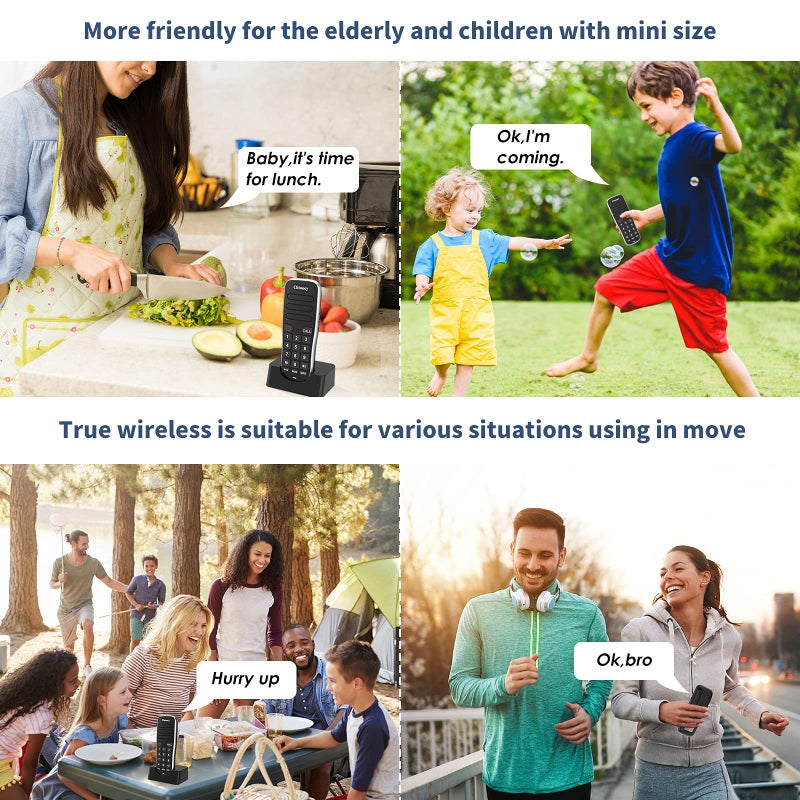 Rechargeable Intercoms Wireless for Home 1 Mile Range 10 Channel, Handheld Wireless Intercom System for Home Business Office, Home Room to Room Communication System (2 Packs, Black) - Image 2