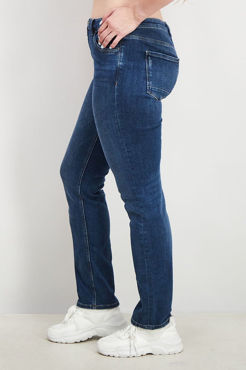 ESPRIT Women Straight Fit Stretchable Jeans, Navy Blue - Image 2