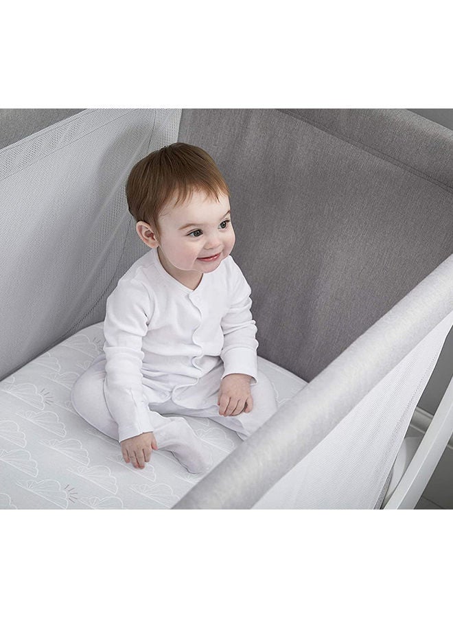 Shnuggle Pack Of 2 Light, Breathable And 100% Soft Jersey Cotton Fitted Sheets For Air Cot Mattress - Grey 120x60 Cm  - Image 3
