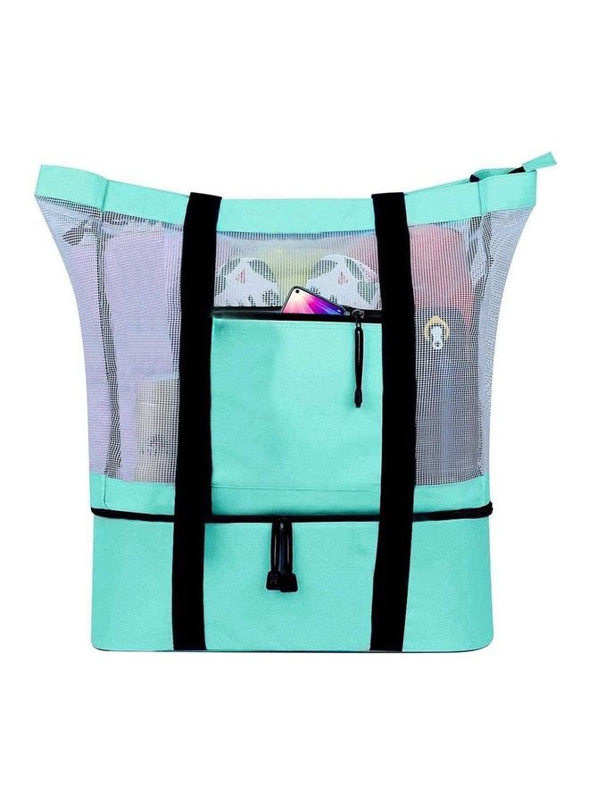NIBEMINENT Mesh Large Beach Tote Zipper with Insulated Cooler Bag - Image 3