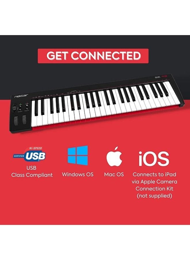 Nektar - Nektar SE49 USB MIDI Keyboard Controller with Nektar DAW Integration,Black white Grey - Image 1