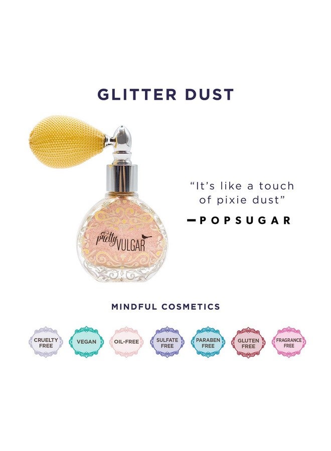 Pretty Vulgar Glitter Dust, All-Over Body Glitter Spray for Face, Hair and Body, Shimmering Spray Powder, Highlighter Powder Spray, Clean, Vegan and Cruelty-Free, 10g / 0.35 Oz