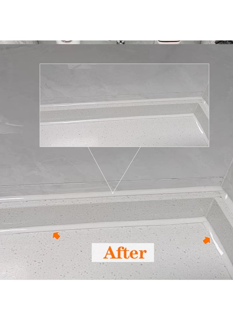 Yameem Yameem Glitter Tape for Tiles and Ceramics – Mildewproof Decorative Corner and Side Edge Strip for Walls, Ceilings, Baseboards, Floors, Countertops, and Gaps (White)  - Image 4