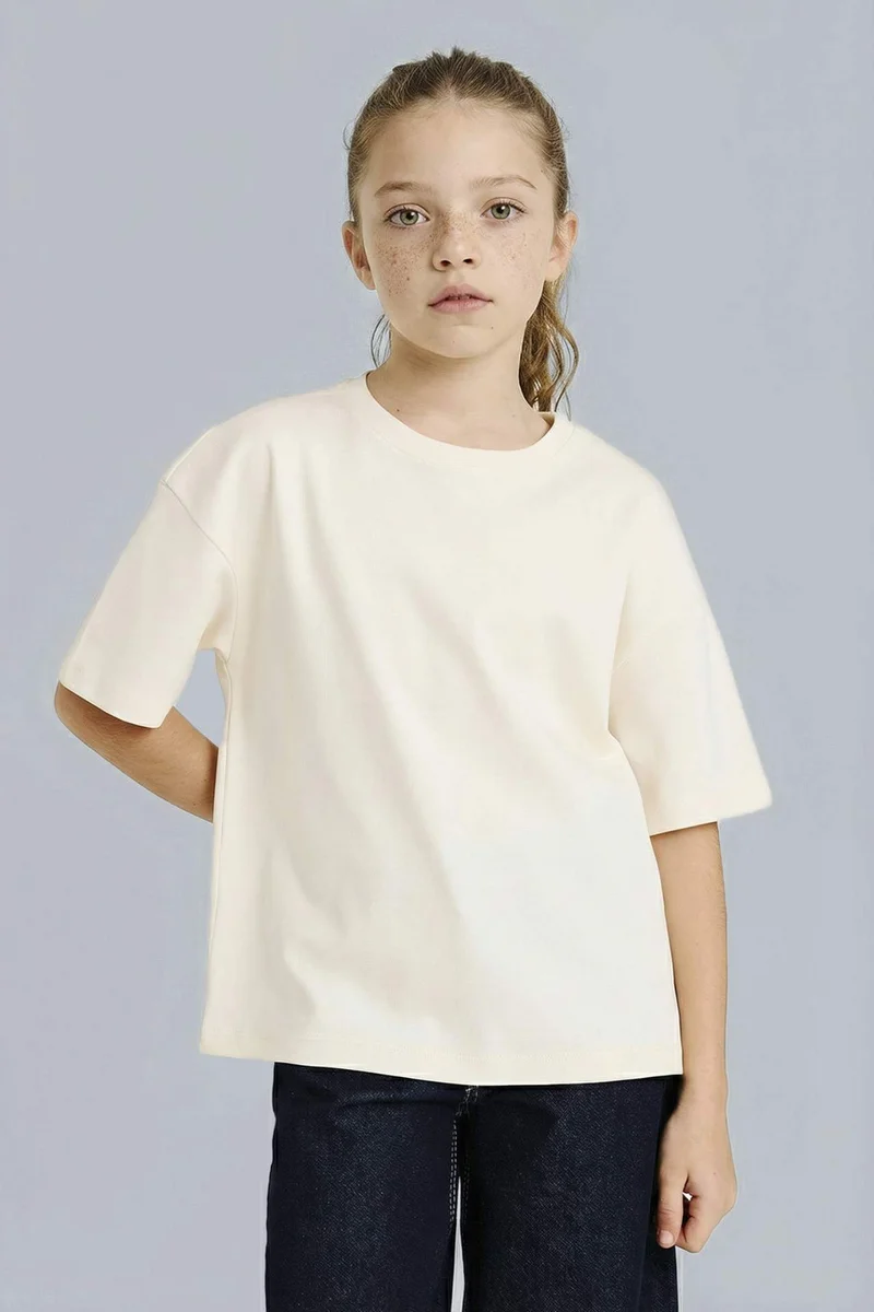 DeFacto Girl Oversize Fit Crew Neck Short Sleeve T-Shirt
