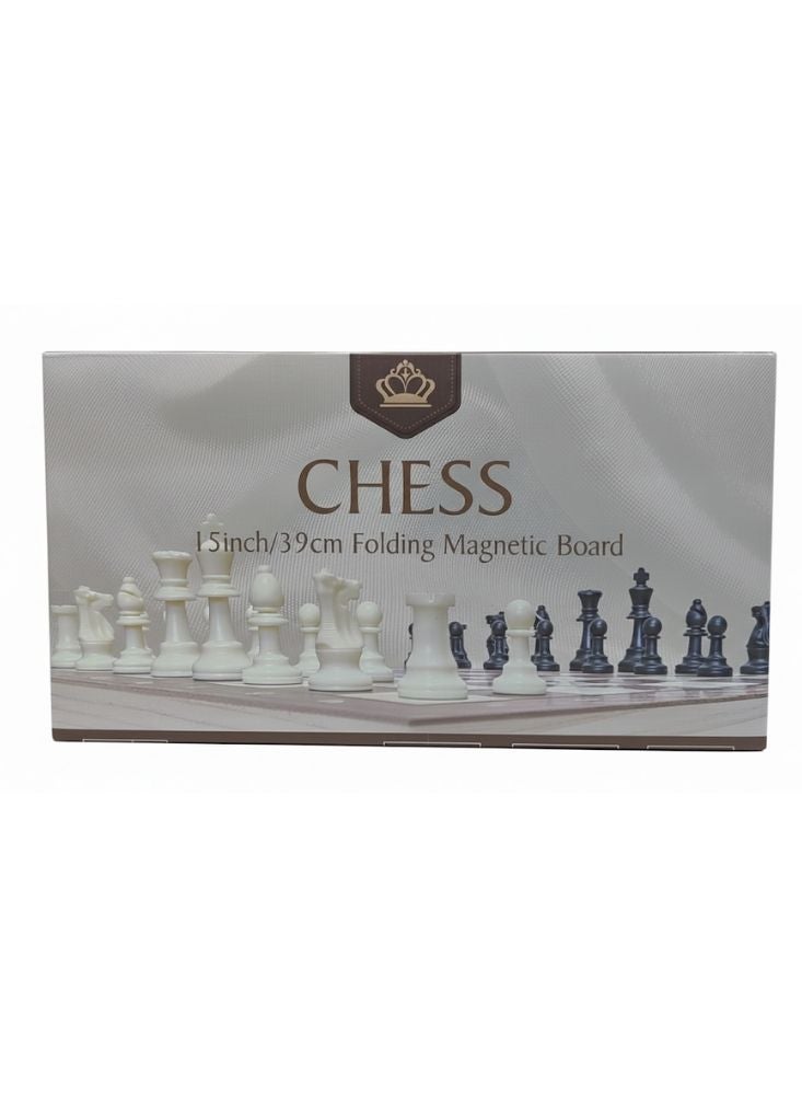 Premium Folding Magnetic Chess Set 15-Inch – Portable Strategy Board Game with Storage Case - Image 1