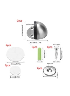 Magnetic Door Stops - Heavy Duty Floor Mounted Stainless Steel Door Holder with Soft Close Feature, Self-Adhesive Rubber Magnet, 2 Pack, Silver Finish. - pzsku/ZA9FF3B1BE24CADE86C4BZ/45/_/1724136433/0c8ac1d2-9866-41e1-96db-6f7b8f796a17